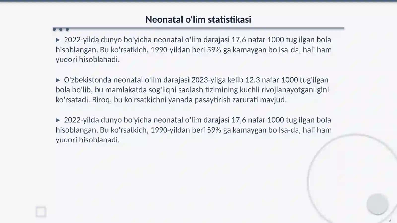 Neonatal Oʻlim va Uni Kamayishida Oila Shifokorining Roli 3