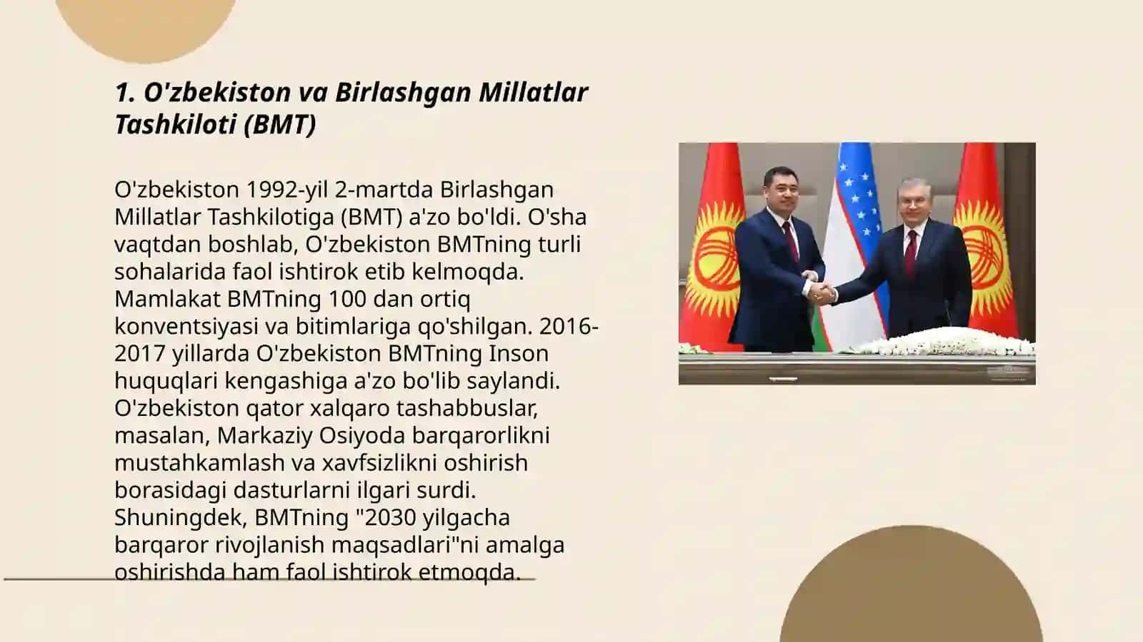 O'zbekiston va Birlashgan Millatlar Tashkiloti (BMT) 3