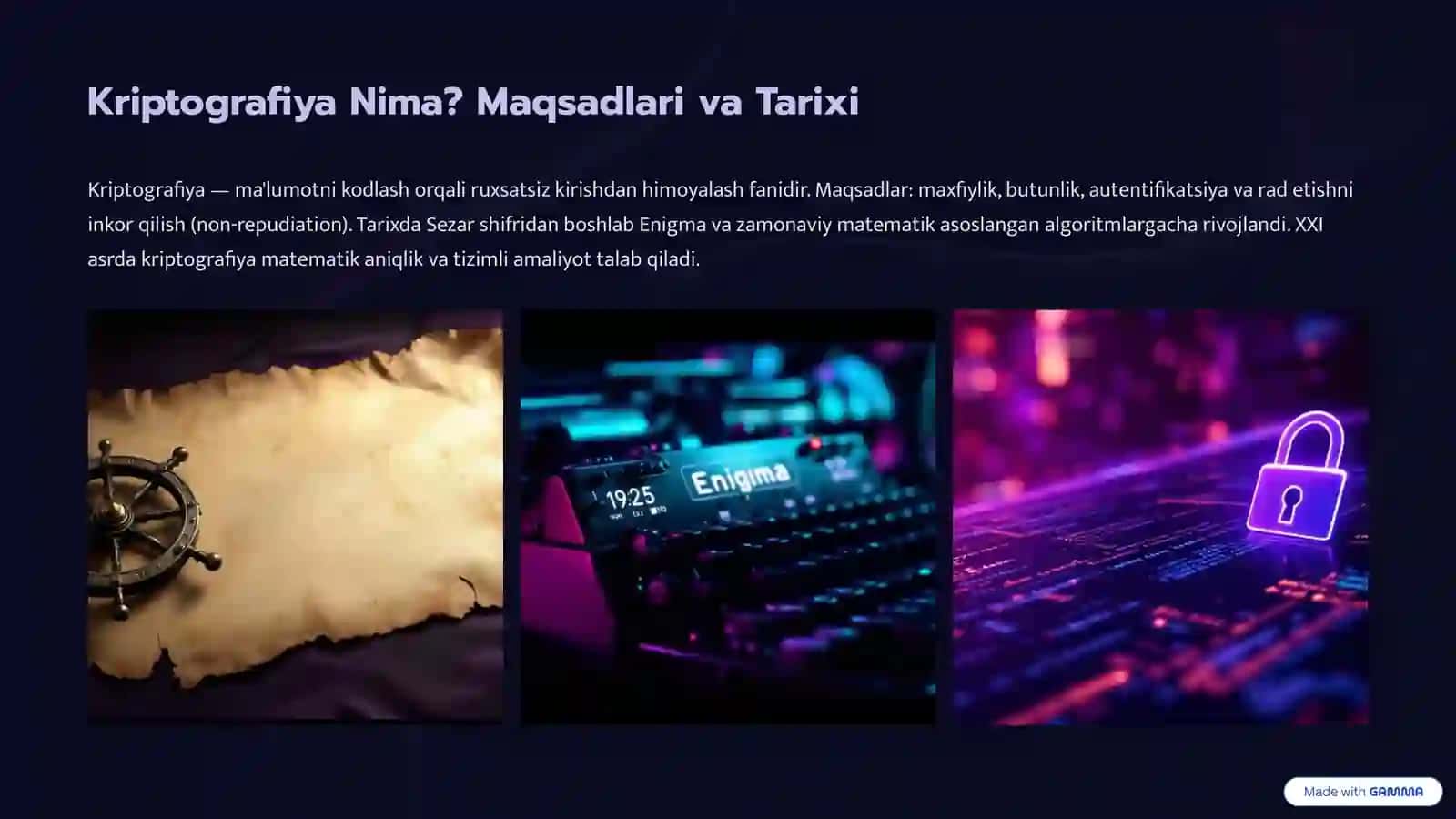 Axborotlarni Himoyalash Usullari: Kriptografiya Asoslari 3
