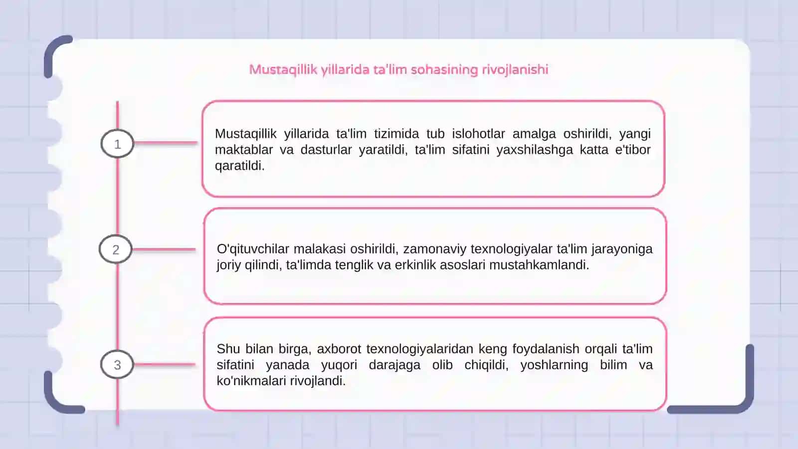 Mustaqillik yillarida ta'lim tizimidagi islohotlar (maktab otm akt) 3