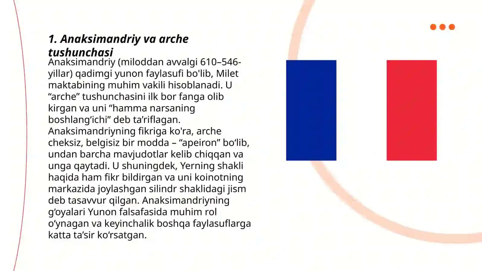 Anaksimendi falsafaga qoʻshgan xissalari 3