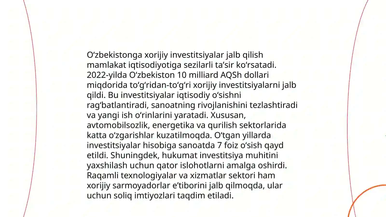 Xorijiy investitsiyalar va ularni iqtisodiyotga ta'siri 3