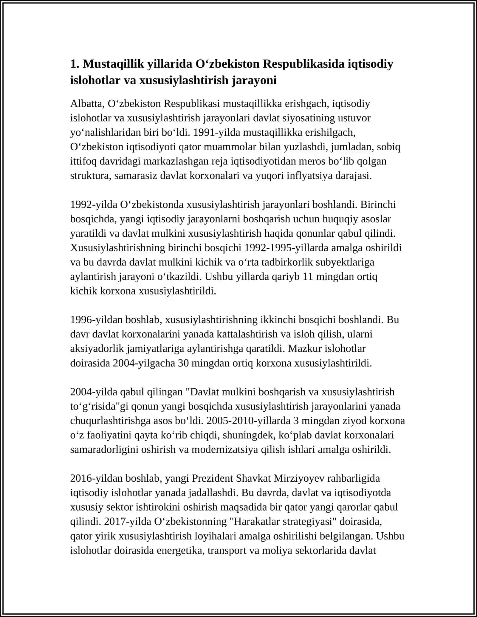 MUSTAQILLIK YILLARIDA OZBEKISTON RESPUBLIKASINI IQTISODIY SIYOSIY JARAYONI 3