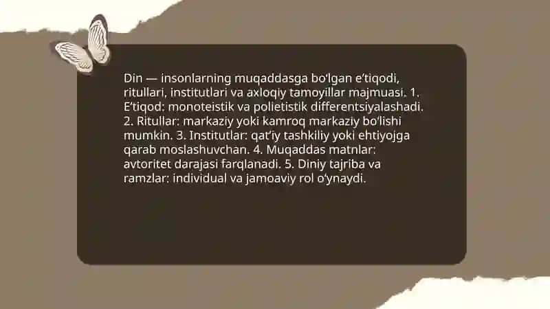 Dinning strukturasi va funksiyalarini tahlil qilish: taqqosiy yondashuv 3