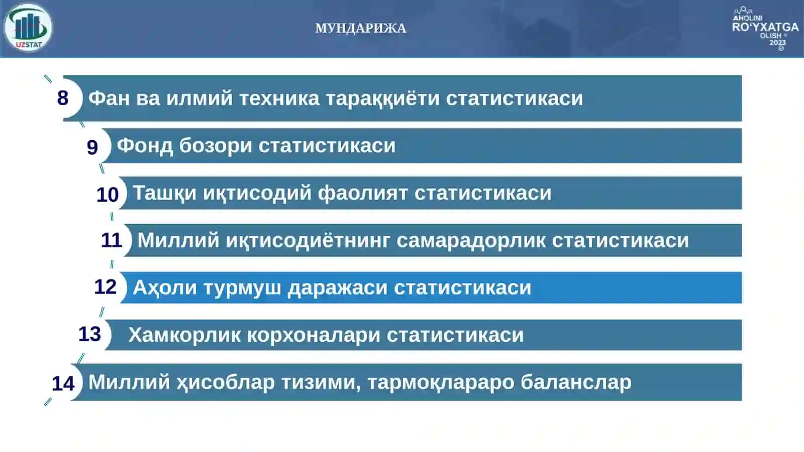 МҲТ ВА МАКРОИҚТИСОДИЙ СТАТИСТИКАНИНГ ПРЕДМЕТИ, УСУЛИ ВА ВАЗИФАЛАРИ ҲАМДА КУРСАТКИЧЛАР ТИЗИМИ 3