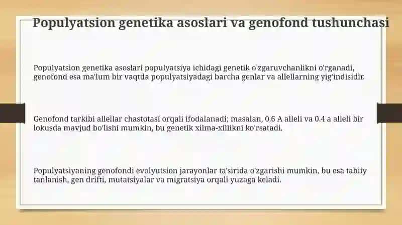 Odamgenetikasining usullari: populyatsion-statistik 3