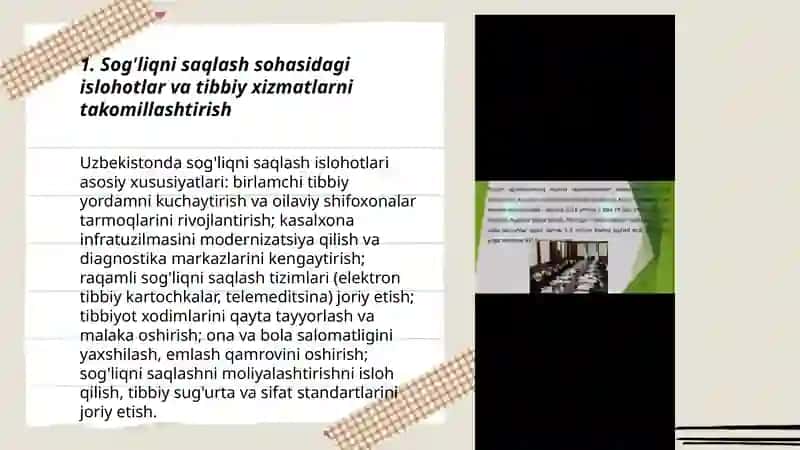 O'zbekistonda ijtimoiy sohada amalga oshirilayotgan o'zgarishlar mazmun va mohiyati 3
