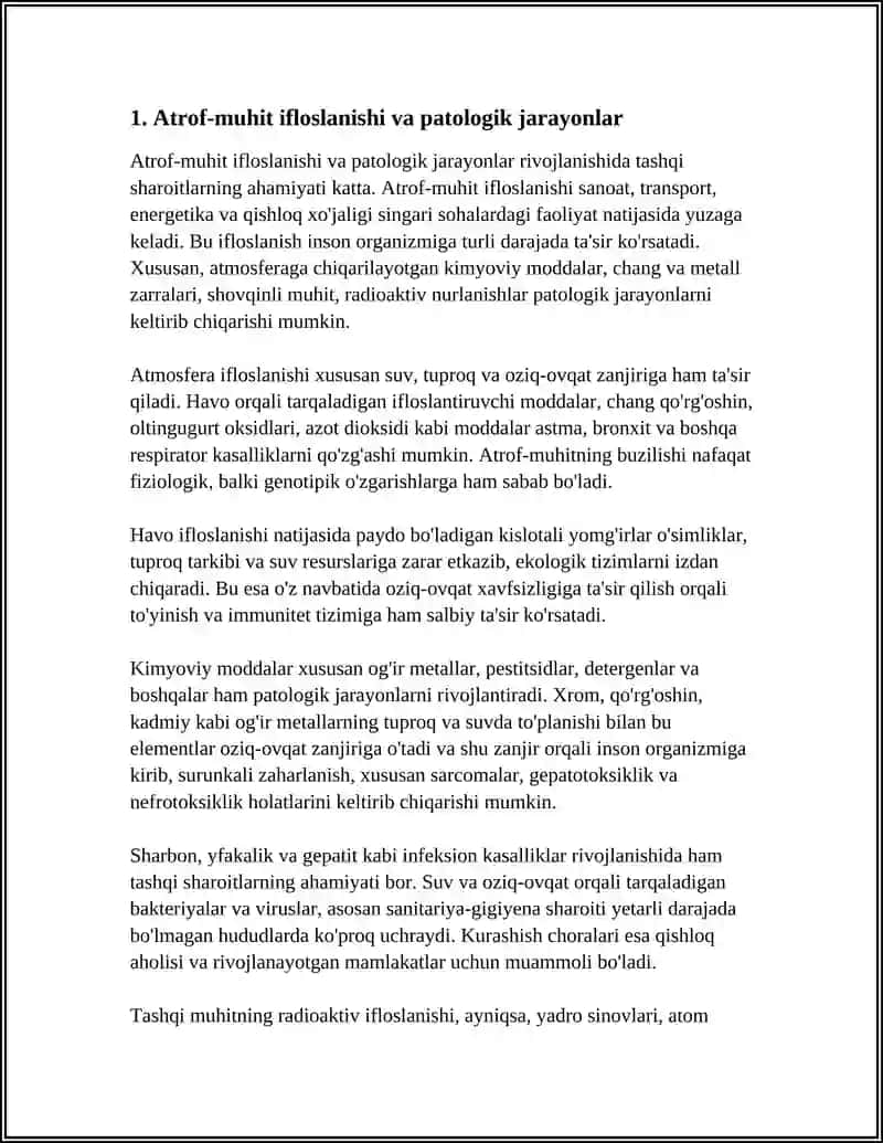 PATOLOGIK JARAYONLAR RIVOJLANISHIDA TASHQI SHAROITLARNING AHAMIYATI 3