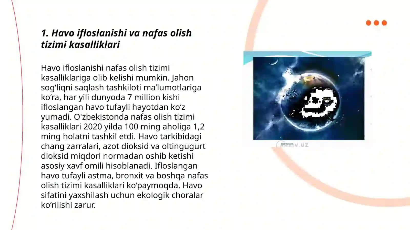 Atrof muhit ifloslanishining inson salomatligiga ta’siri 3