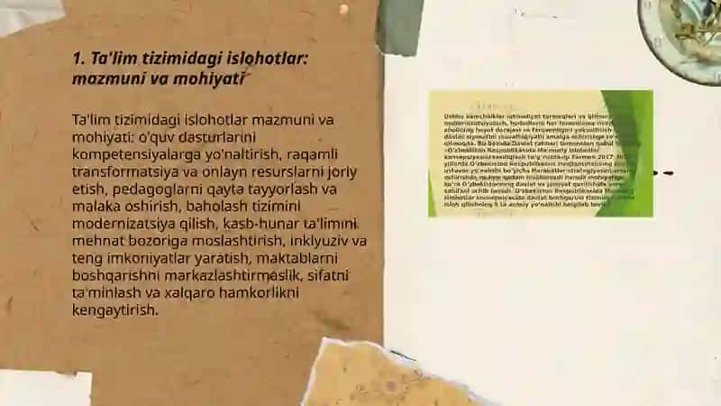 O'zbekistonda ijtimoiy sohada amalga oshirilayotgan o'zgarishlar mazmun va mohiyati 3