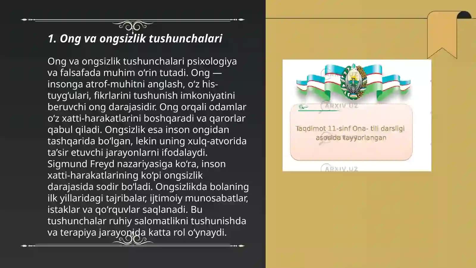 Ong taraqqiyoti va ongsizlik 3