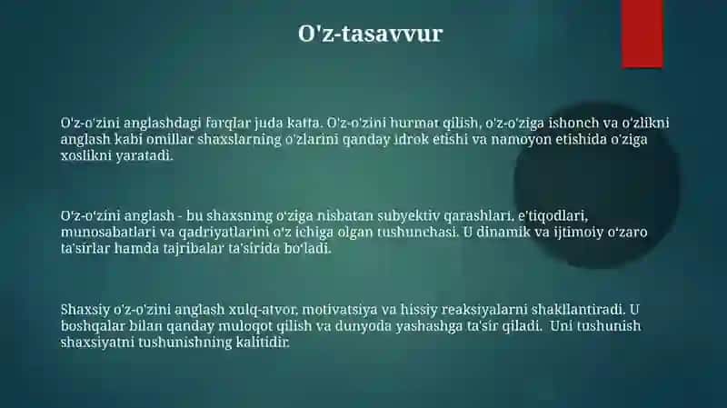 O'z-o'zini anglash 3