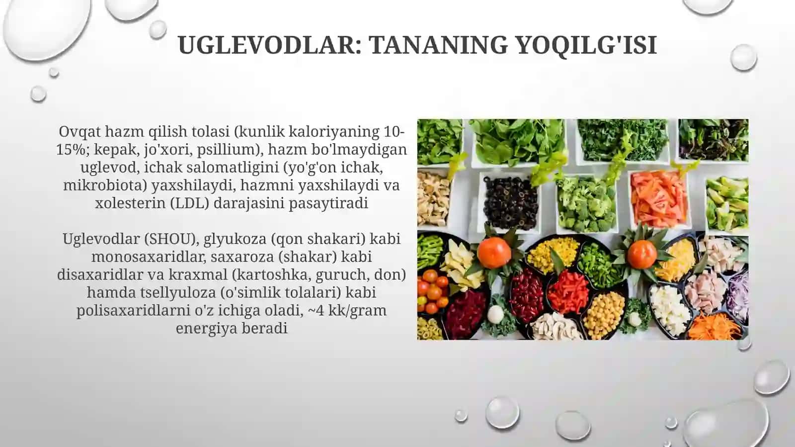Ovqatning almashinadigan va almashinmaydigan komponentlari 3