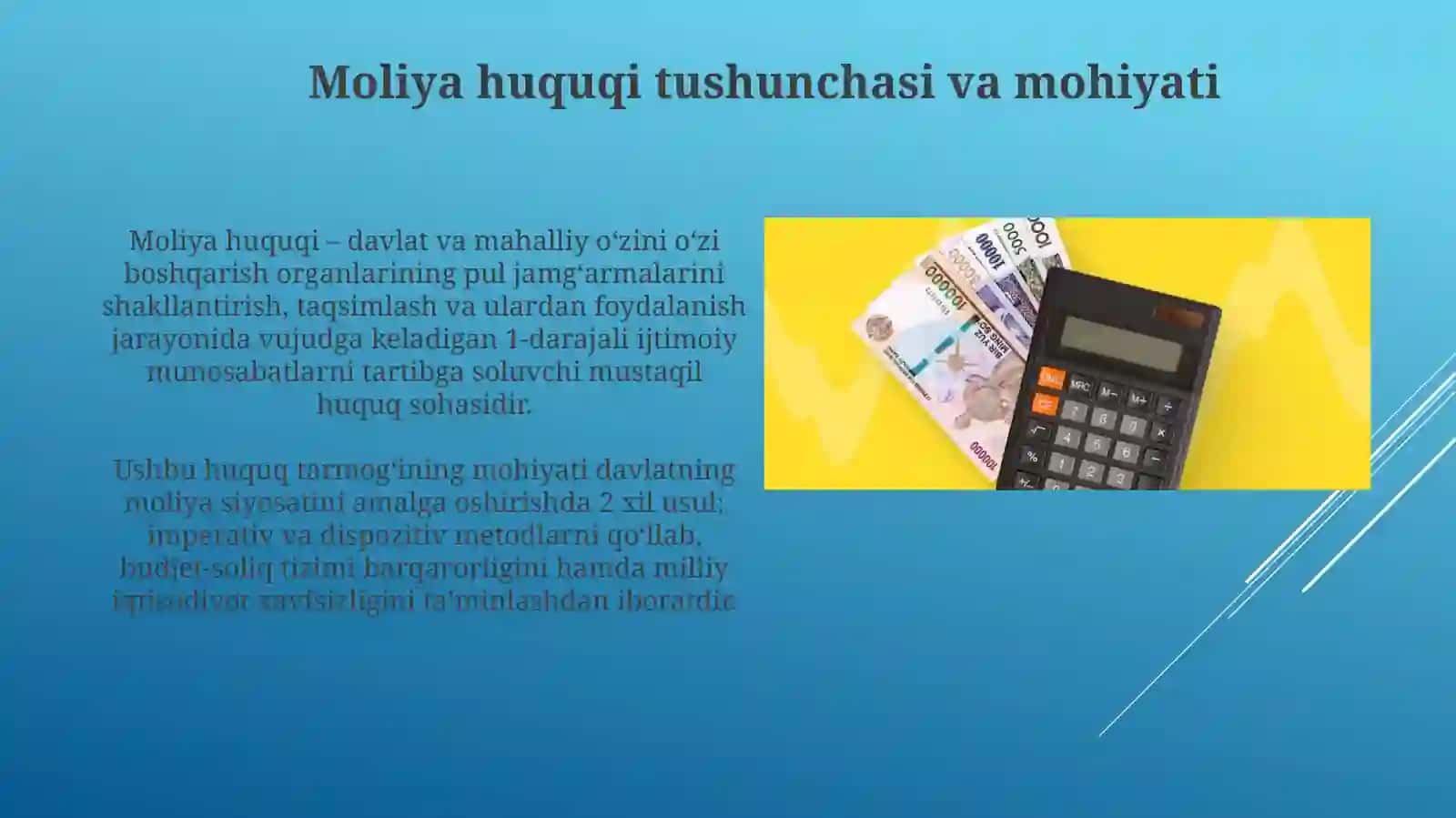 Moliya Huquqi Tushunchasi va Predmeti 3