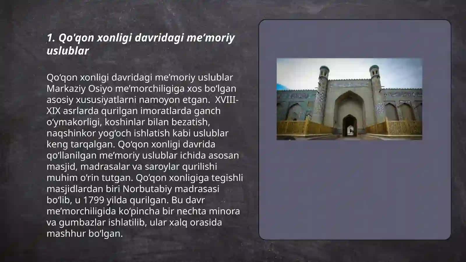Qo'qon xonligi davridagi memoriy inshootlar 3