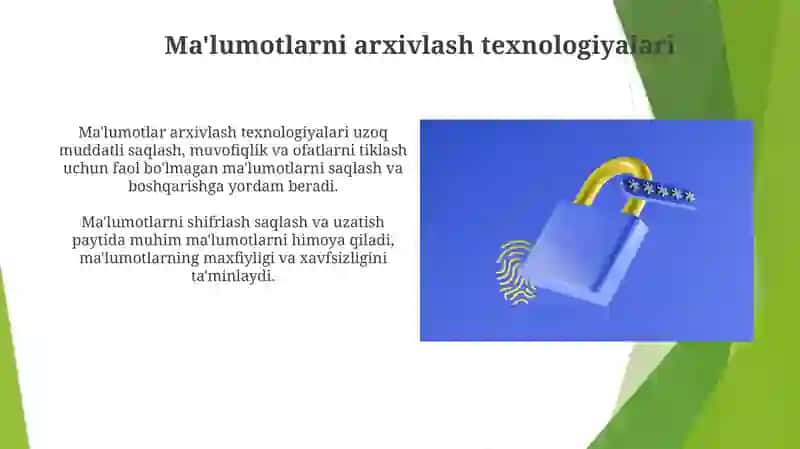 Ma'lumotlarni shirflash va arxivlash vositalari 3