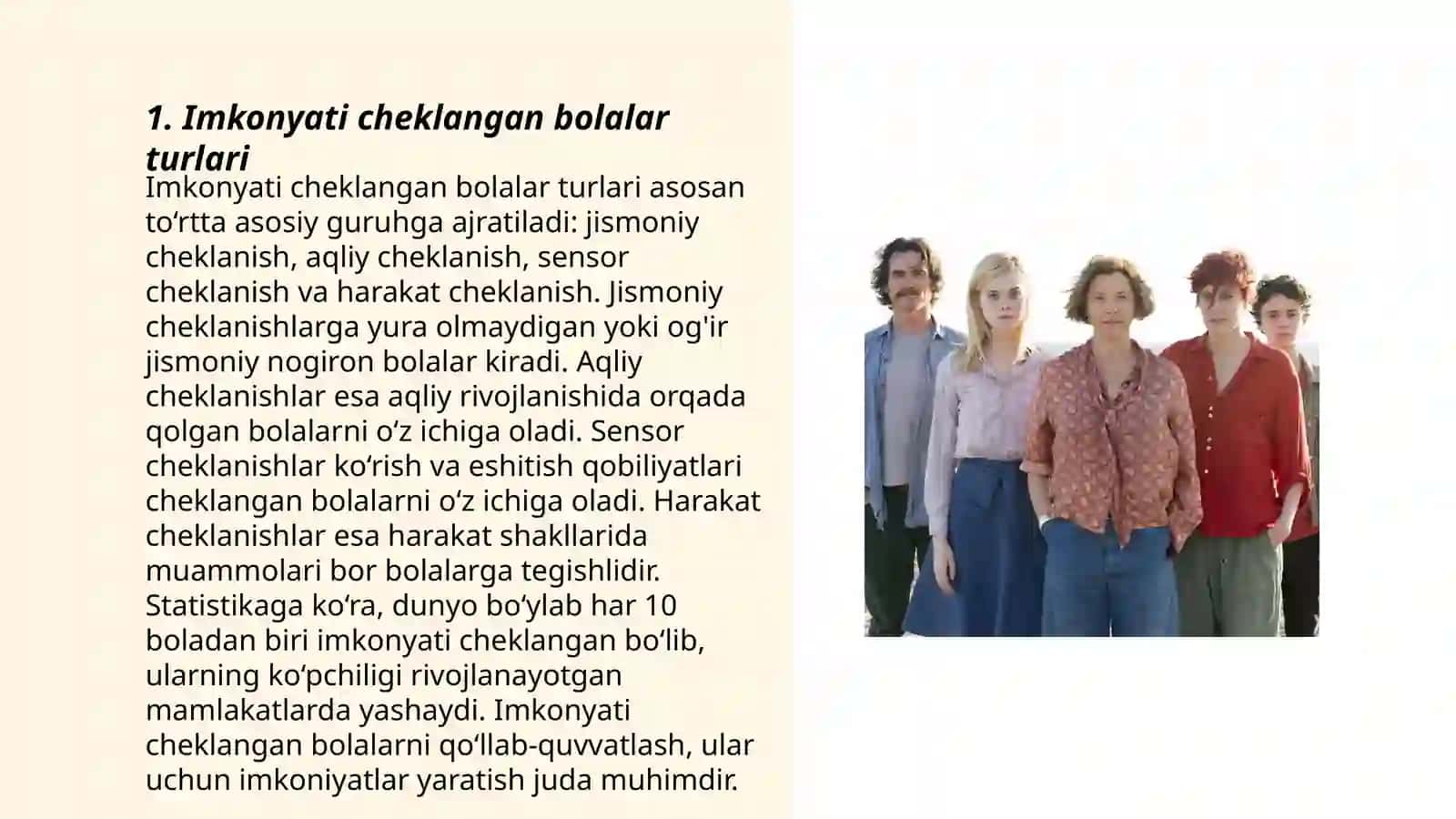 Imkonyati cheklangan bolalar turlari va inkulyuziv ta'lim sharoitida oʻqtish 3