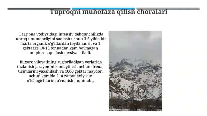 Tuproqlarning degradasiyasi va eroziyasi muammolari 3