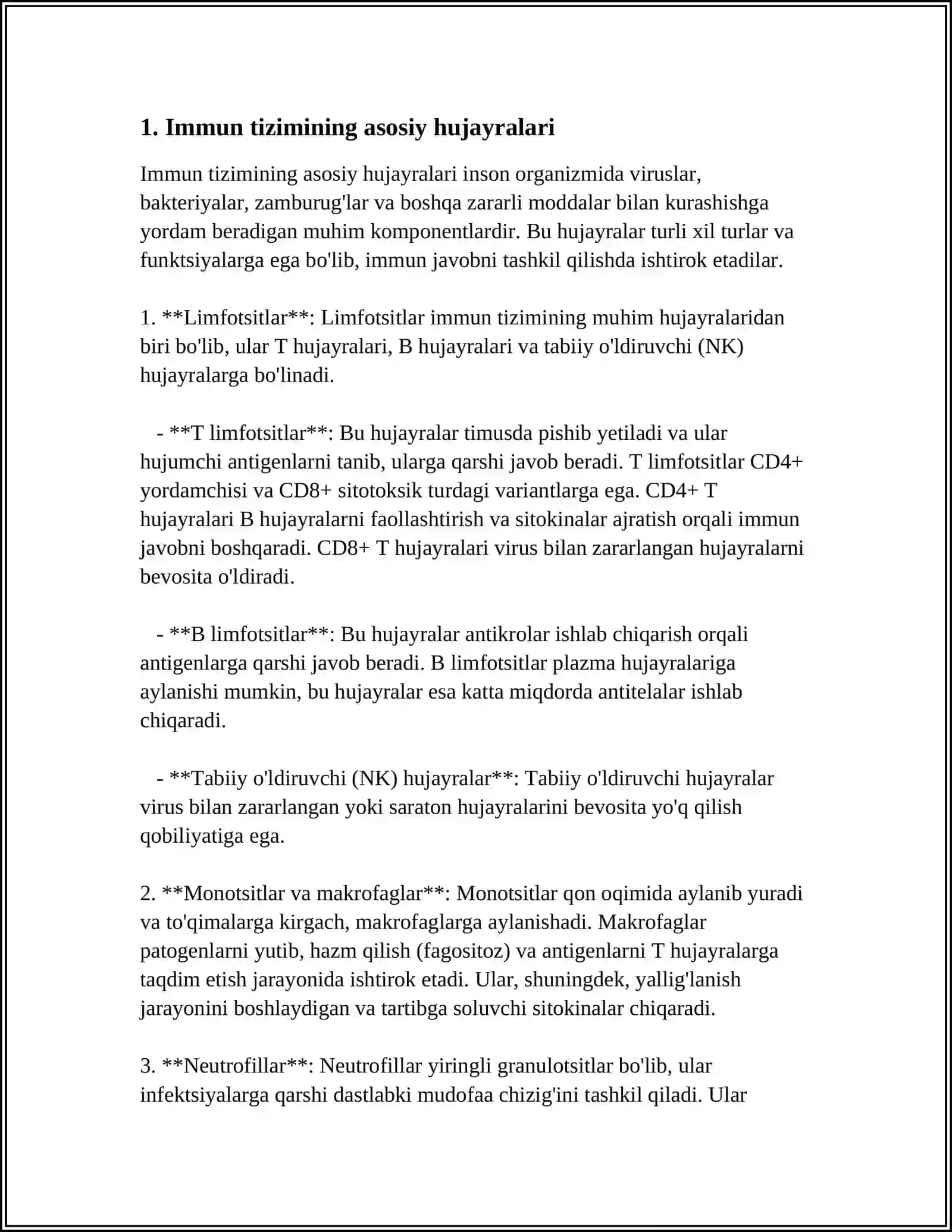 IMMUN TIZIMINING HUJAYRALARI 3
