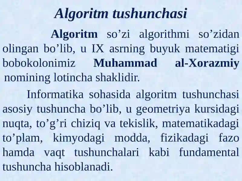 Algoritmlashtirish va dasturlash asoslari. Axborot tizimlari tushunchasi. Elektron hukumat 3