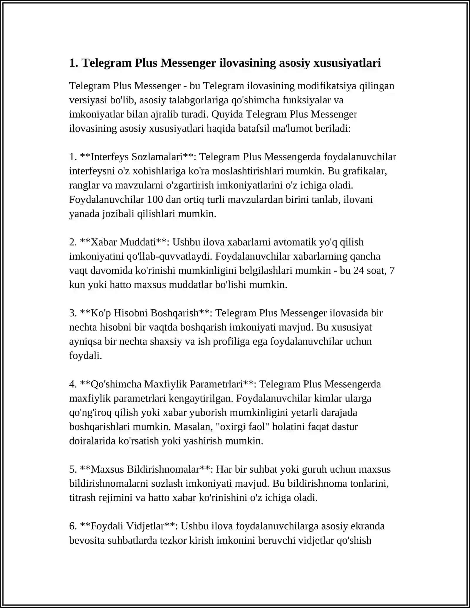 TELEGRAMNING PLUS MASSANGER ILOVASI VA UNING IMKONIYATLARI 3