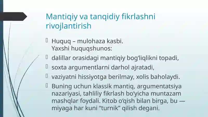 Huquqshunosning shaxsiy rivojlanish 3
