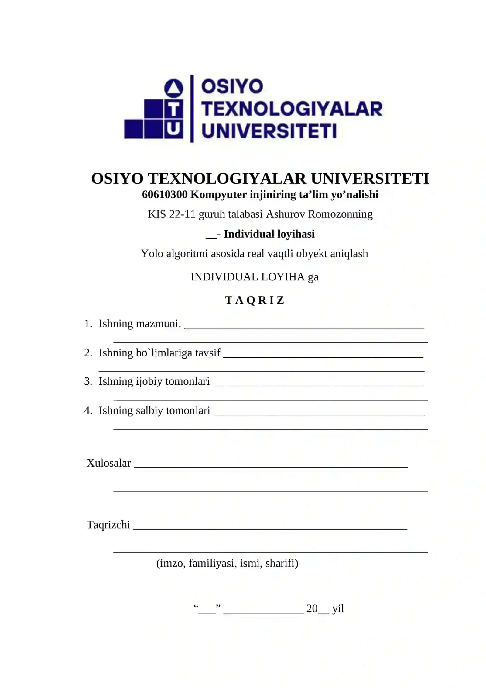 YOLO ALGORITMI ASOSIDA REAL VAQTLI OBYEKT ANIQLASH 3