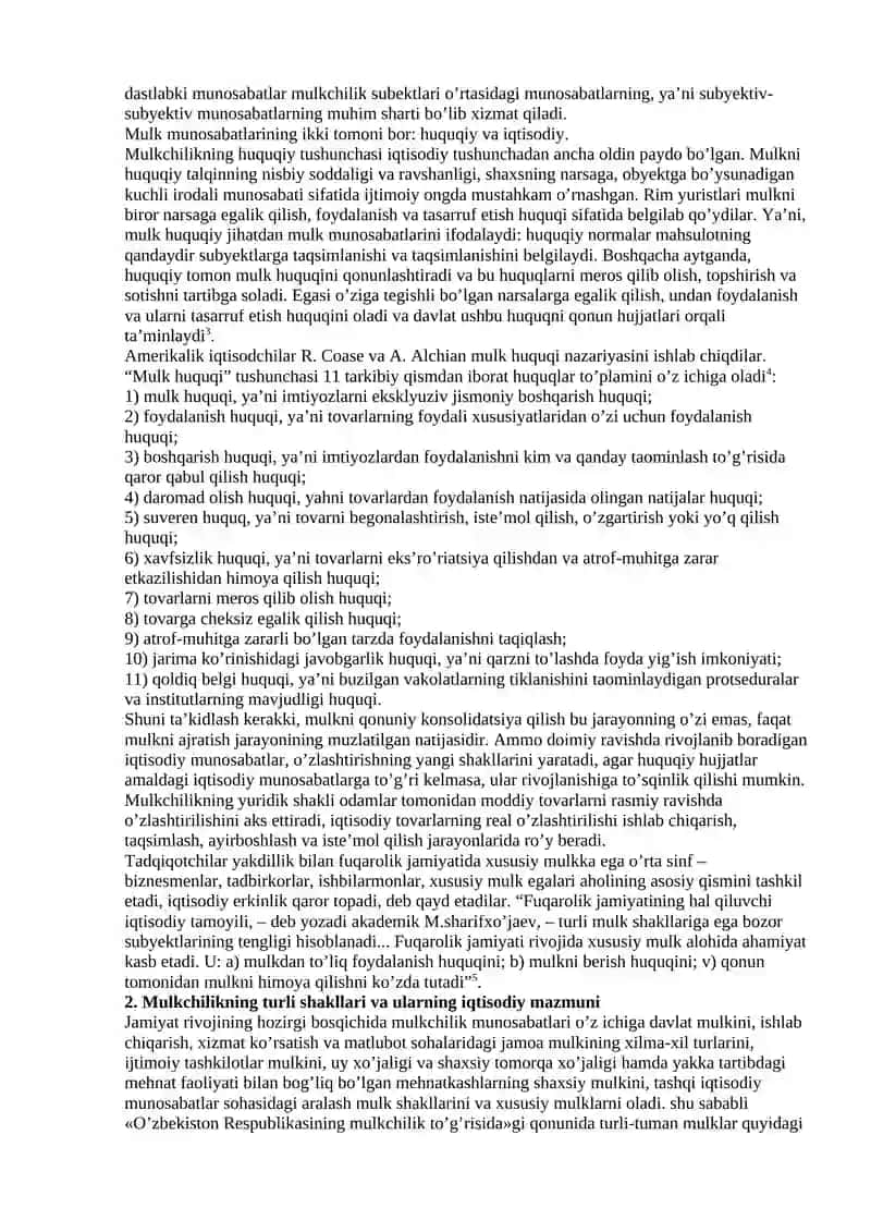 Mulkchilik munosabatlari va ularning huquqiy iqtisodiy jihatlari 3