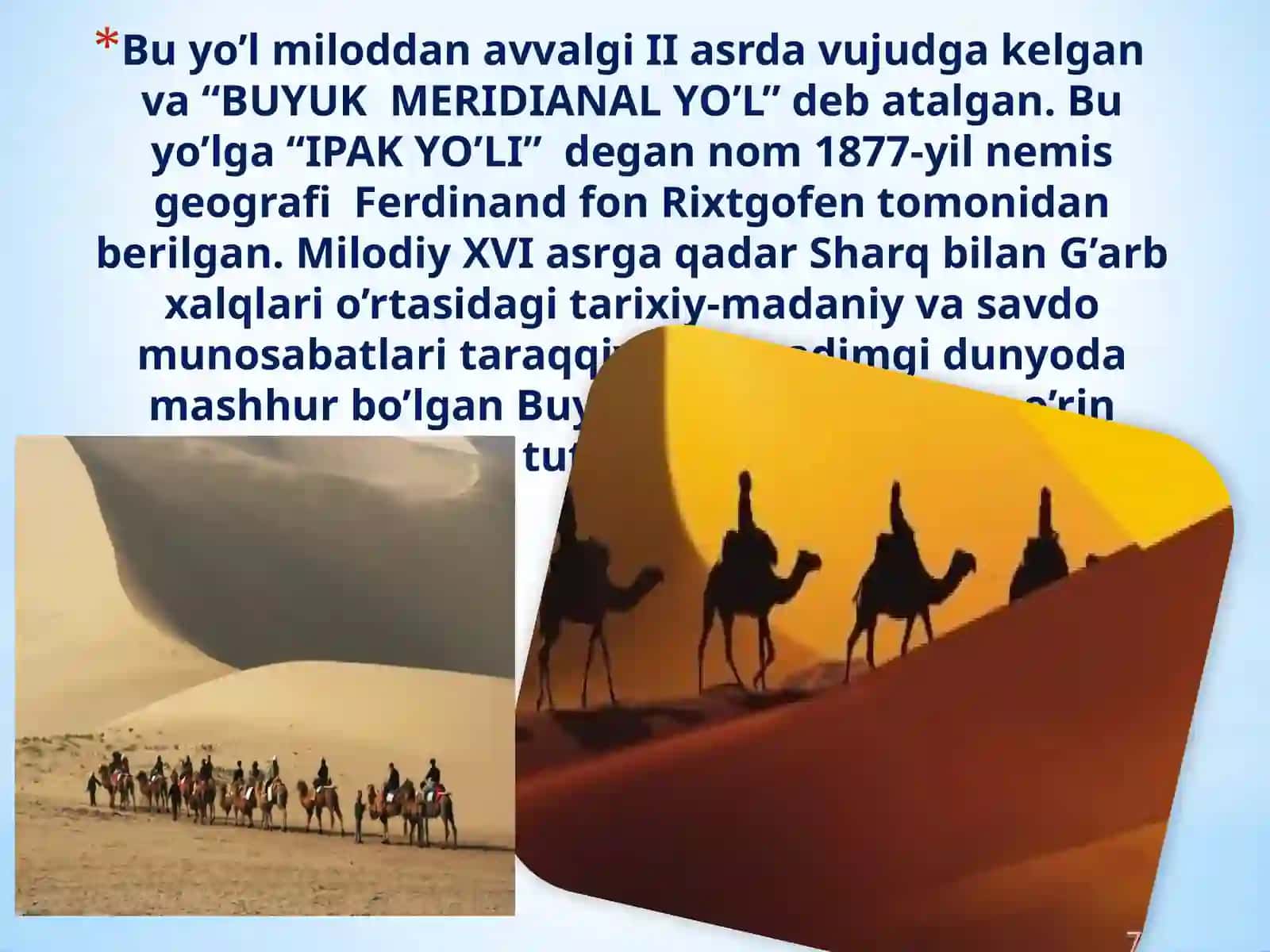 6-sinf Tarix fanidan Buyuk ipak yo'li mavzusida dars ishlanma 3