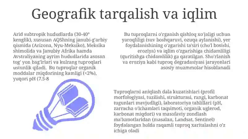 Quruq subtropiklarning tog'oldi va bo'z tuproqlarni aniqlash va o'rganish 3