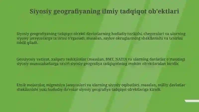 Siyosiy geografiyaning ilmiy tadqiqot obektlari va tushunchalari 3