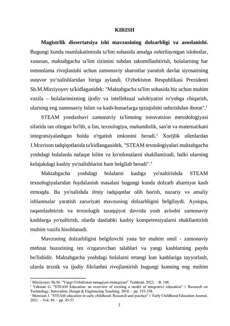 MAKTABGACHA YOSHDAGI BOLALARNI KASBGA YOʻNALTIRISHDA STEAM TEXNOLOGIYALARIDAN FOYDALANISH (6-7 YOSHLI BOLALARDA) 3