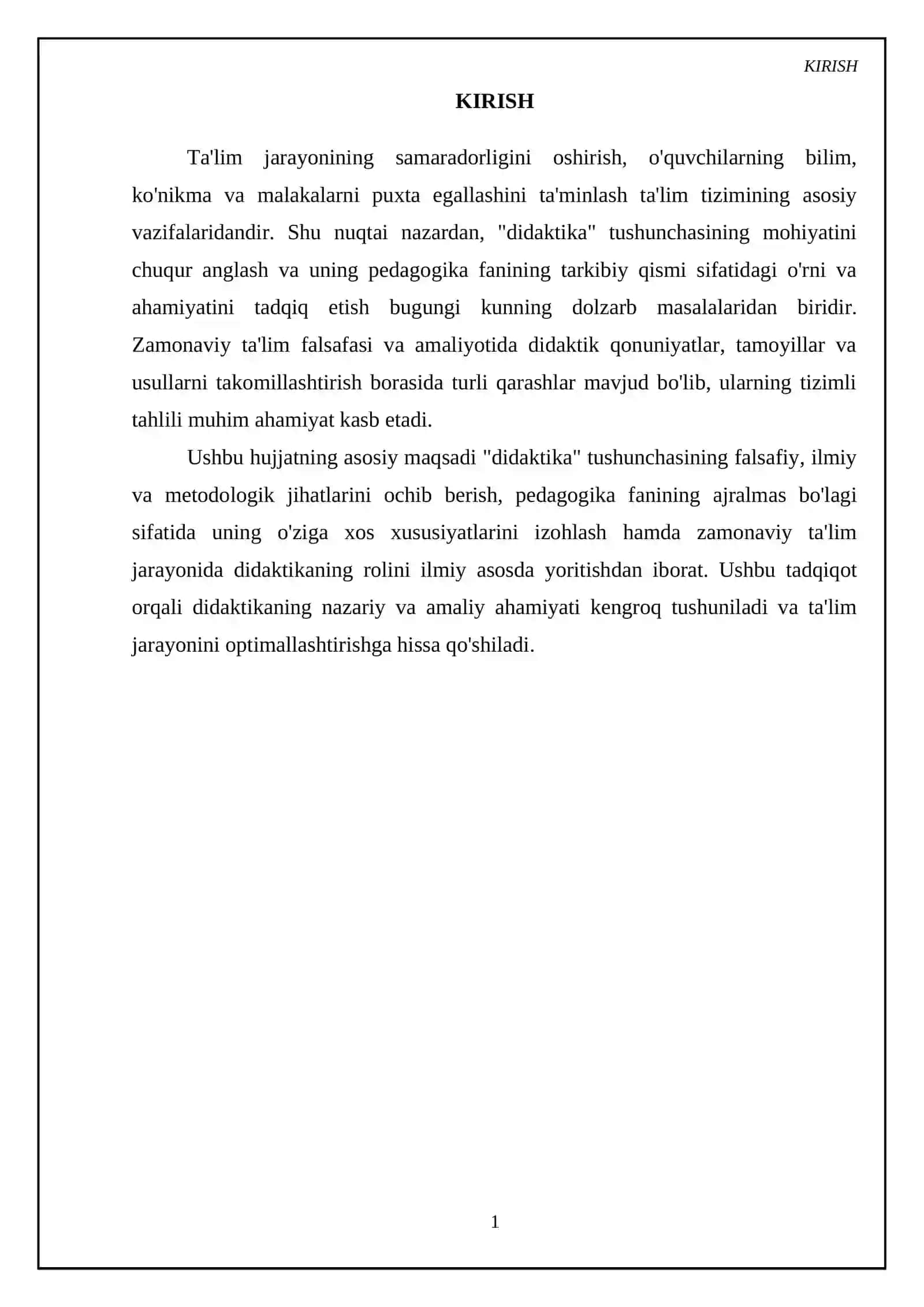 “Didaktika” tushunchasining mohiyati. Didaktika - pedagogika fanining tarkibiy qismi sifatida 3