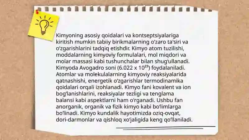 Kimyoning asosiy qoidalari va kontseptsiyalari 3