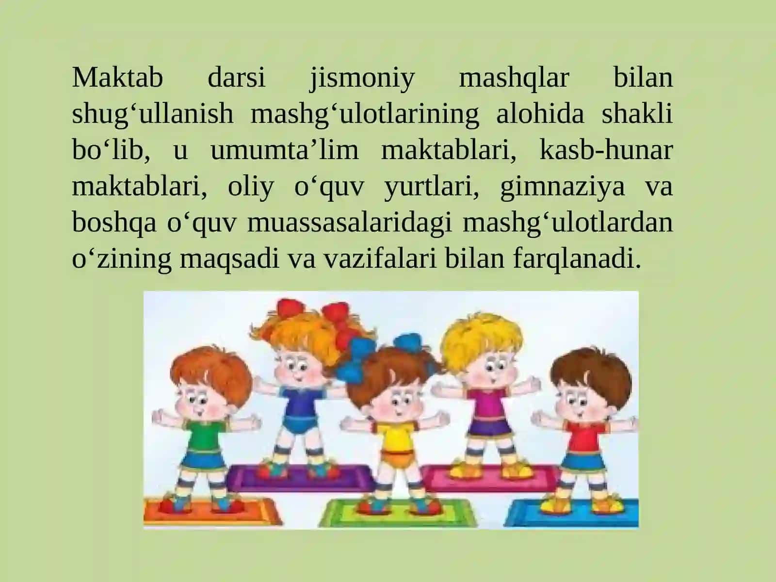 O‘quvchilar jismoniy tarbiyasi shakllari 3
