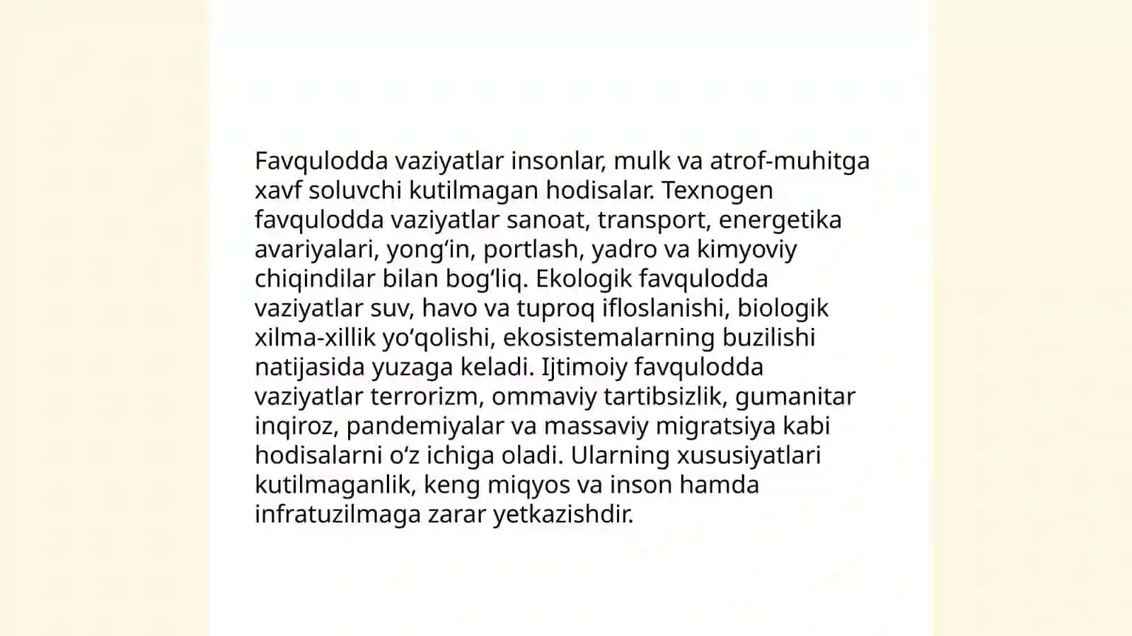 Favqulodda vaziyatlar: texnogen, ekologik va ijtimoiy taʼrifi 3