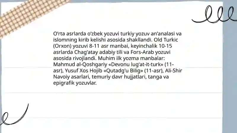 o'zbek yozuvlari tarixidan 3
