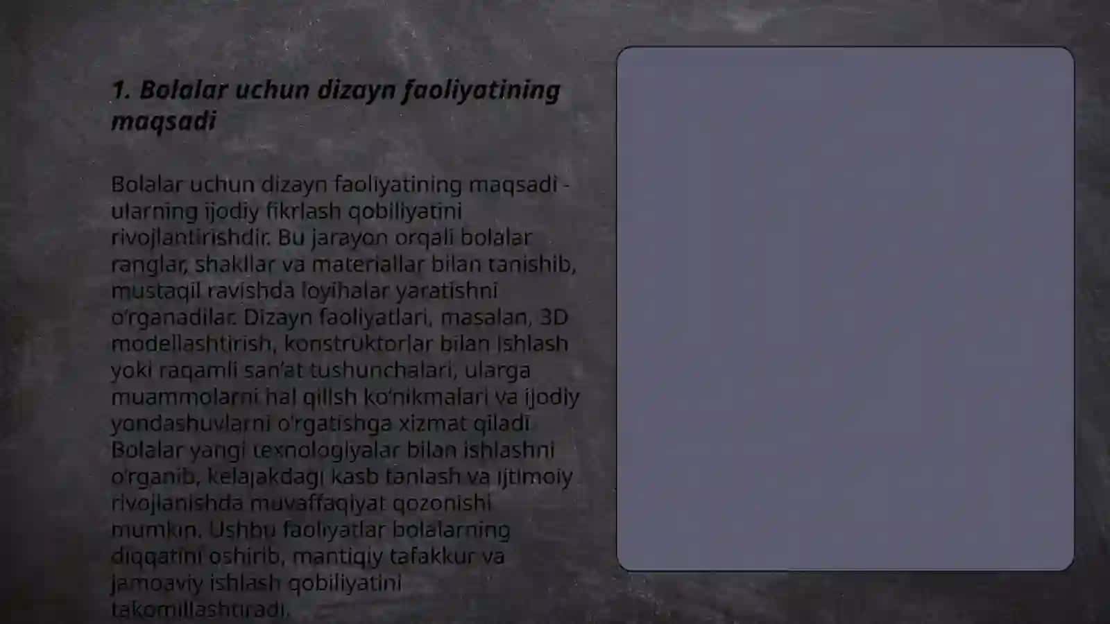 Bolalar uchun dizayn faoliyatining maqsadi 3