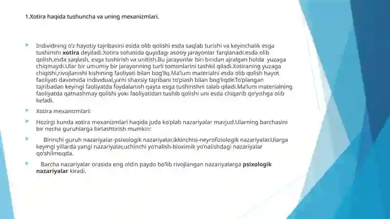 Xotirarivojining asosiy omillari va shart-sharoitlari 3