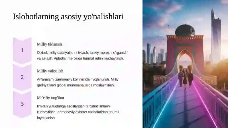 Ma'naviy va ma'rifiy sohalarda islohotlarni amalga oshirish 3