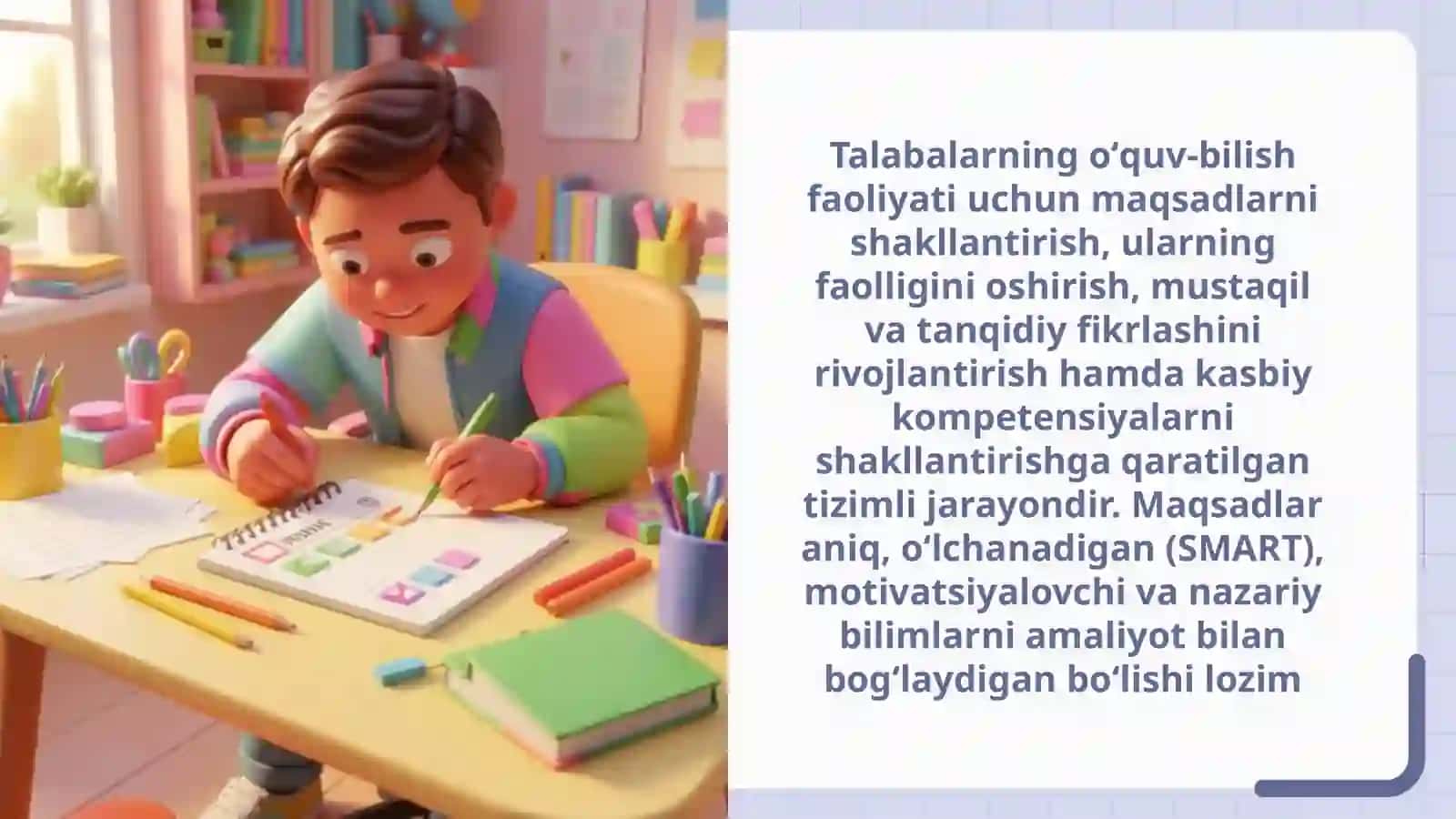 talabalarning oʻquv bilish faoliyati uchun maqsadlarni shakllantirish 3