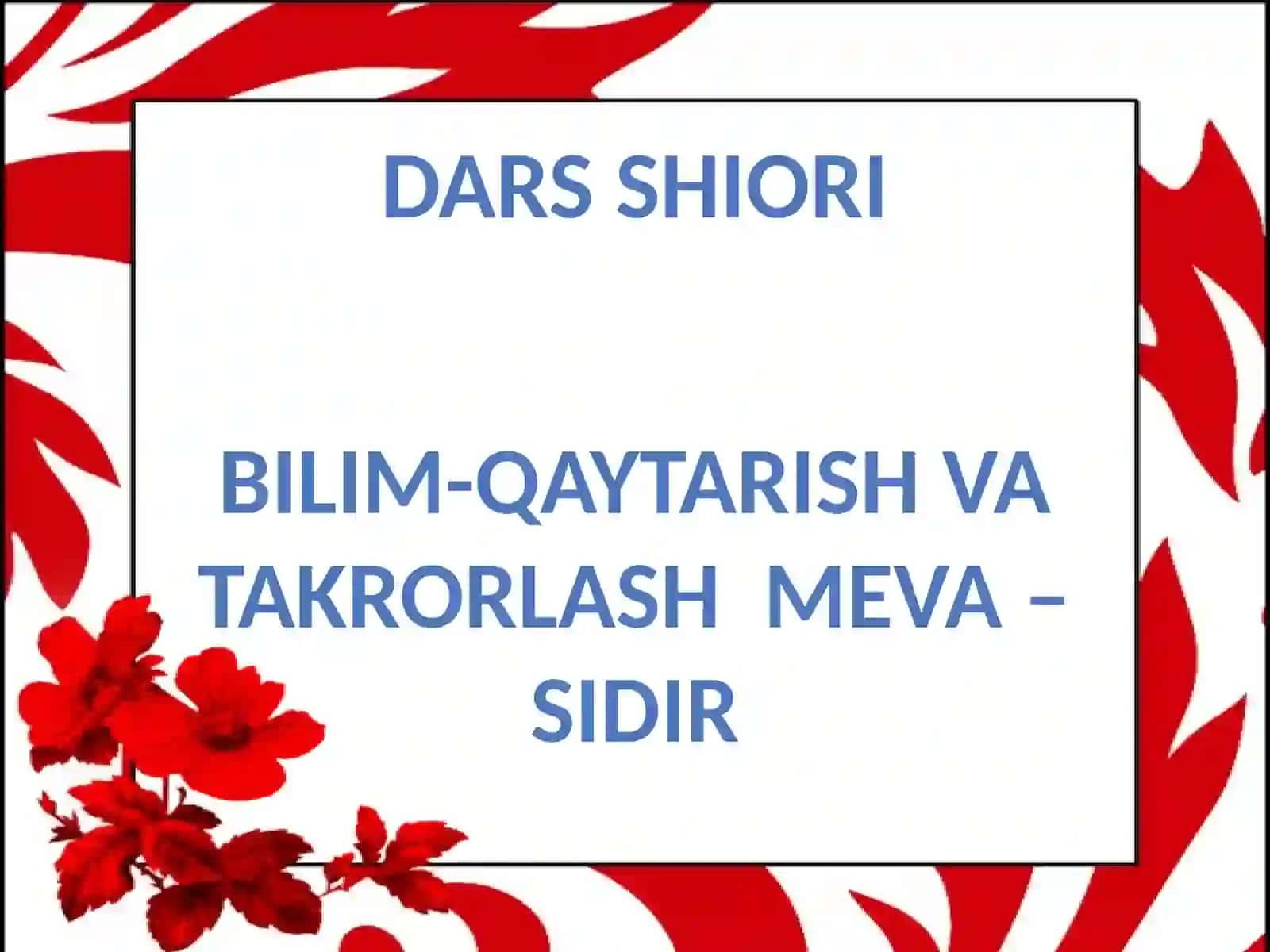 3-sinf Ona tili fanidan Rang-tus va maza-ta'm dars ishlanma 3