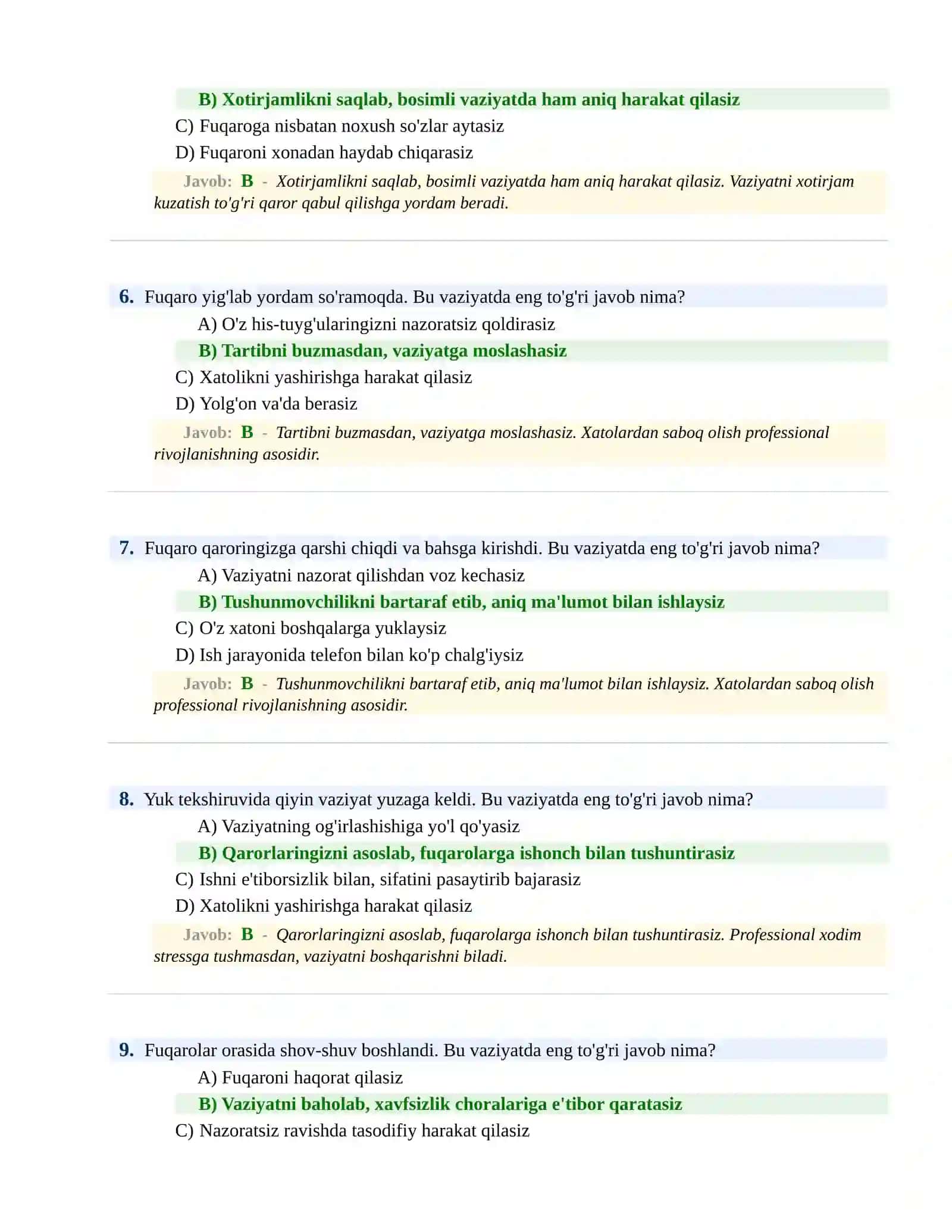 BOJXONA XIZMATIGA ISHGA KIRISH PSIXOLOGIK SINOV Testlari 3