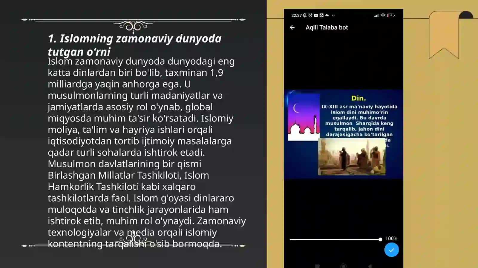 Islomning zamonaviy dunyoda tutgan oʻrni 3