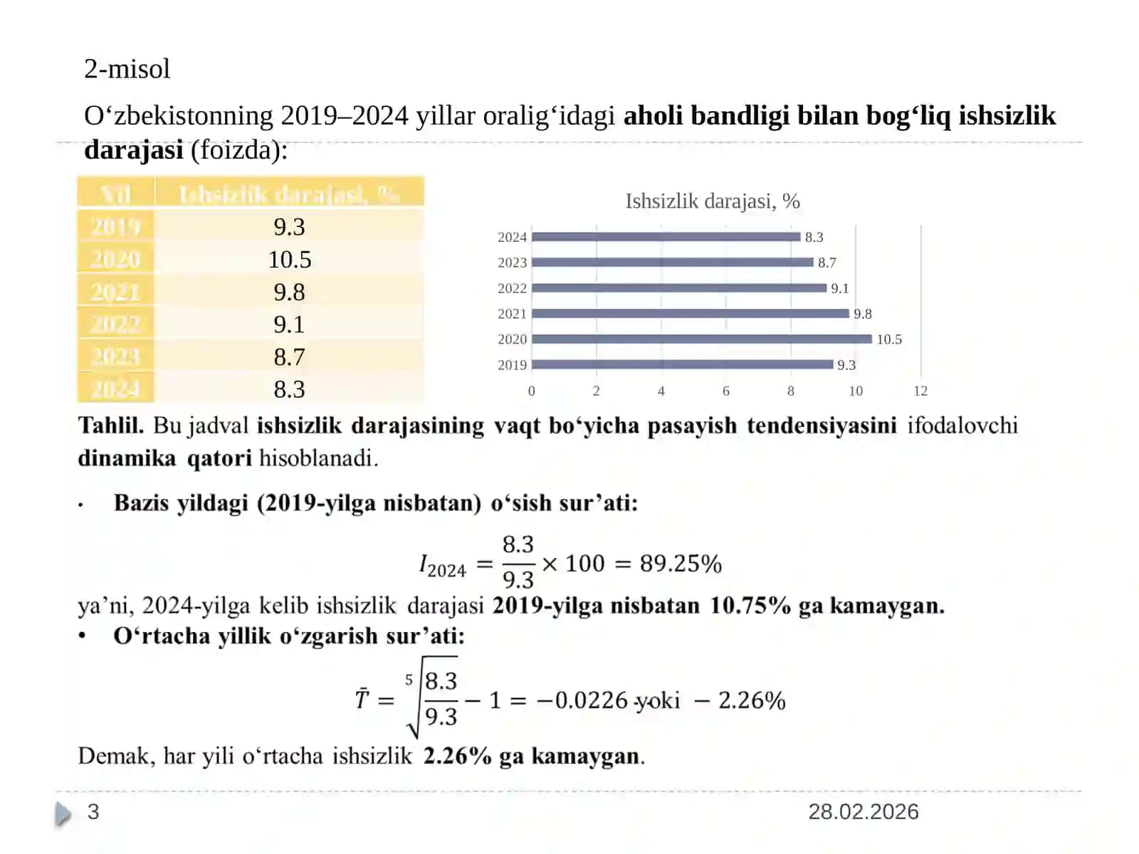 Dinamikani statistik o‘rganish usullari 3