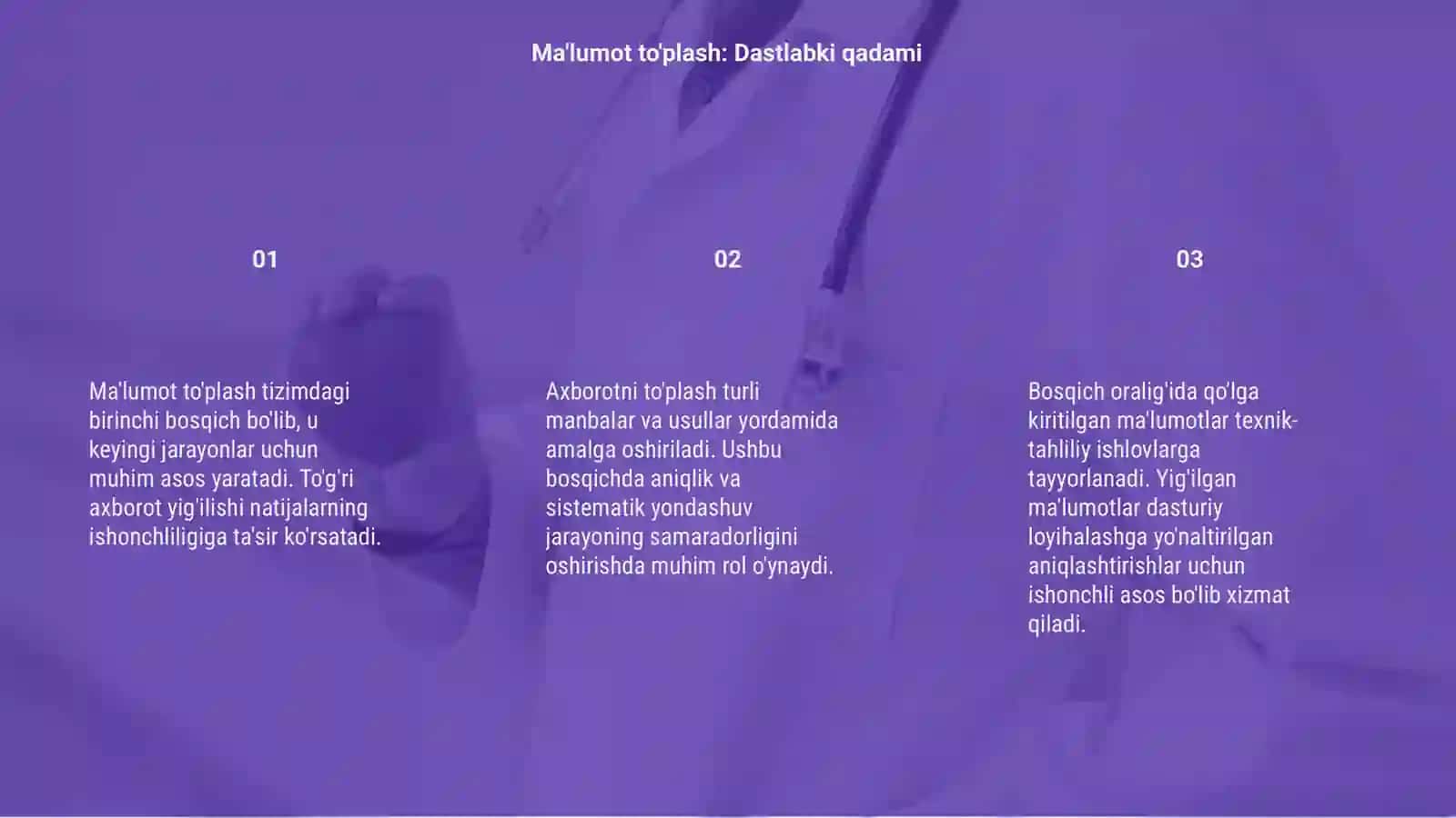 Ma'lumot to'plash bosqichining tizimdagi ahamiyati 3