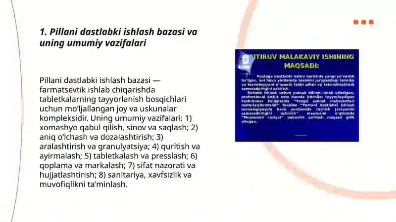 Pillani dastlabki ishlash bazalari va ularning vazifalari 3