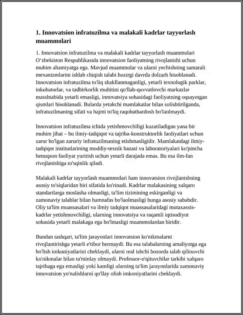 Innovatsion faoliyatning muammolari va yechish mexanizmlari 3
