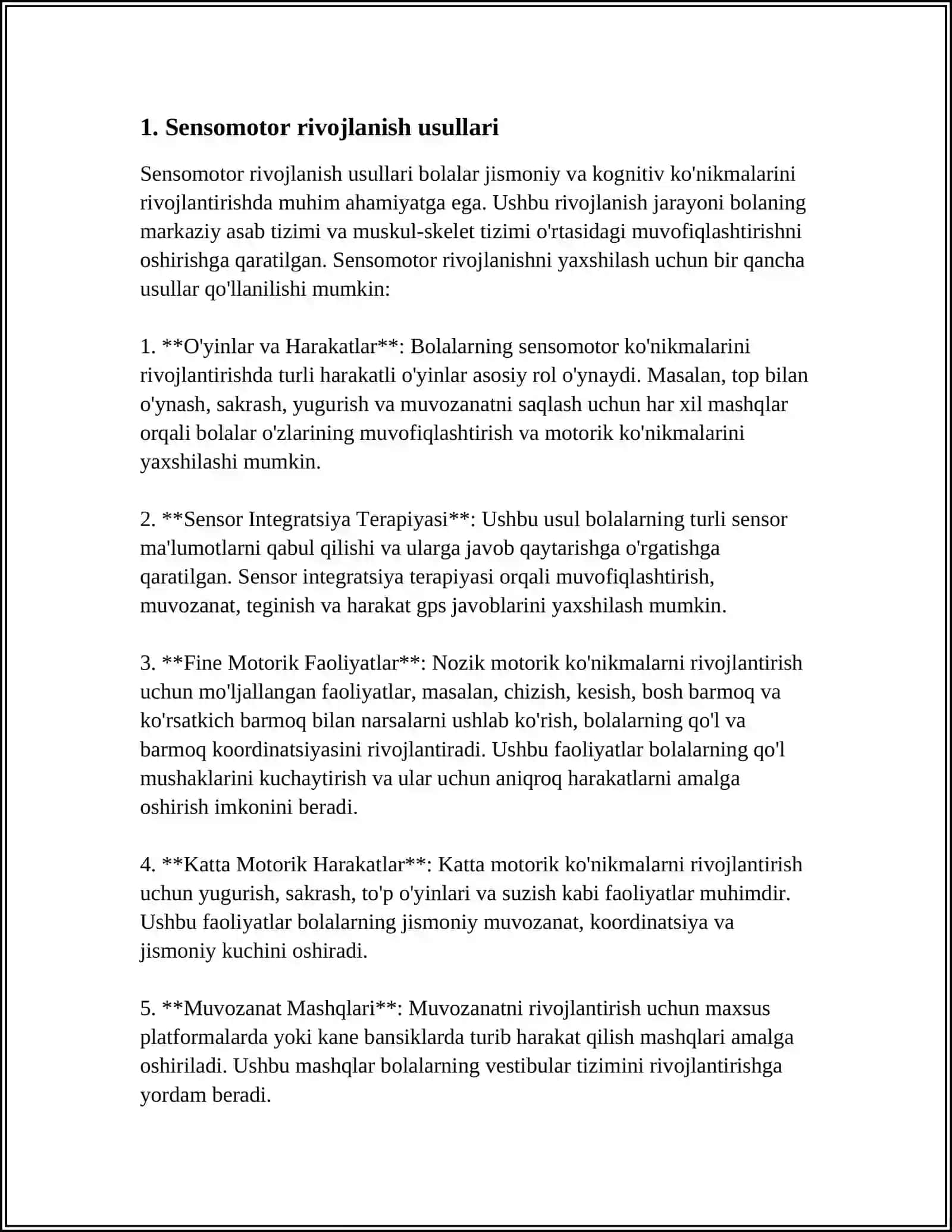 SENSOMOTOR TA‘SIRLANISH VA DIQQAT O‘RGANISH UCHUN METODIKALAR 3