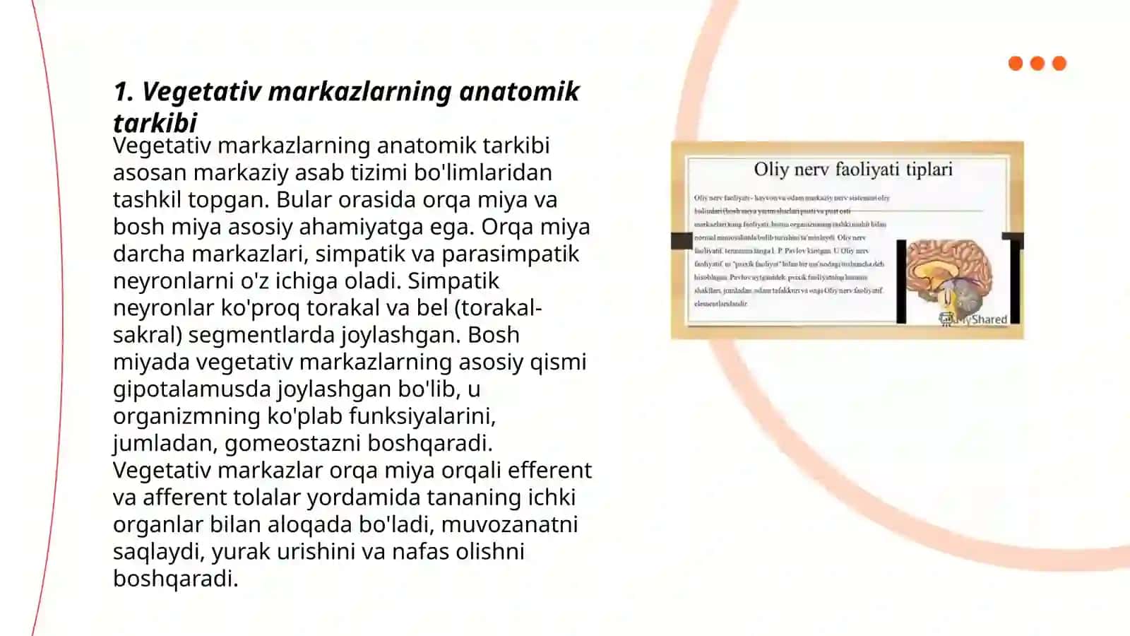 Vegetativ oliy markazlar va ularning funksional ahamiyati 3